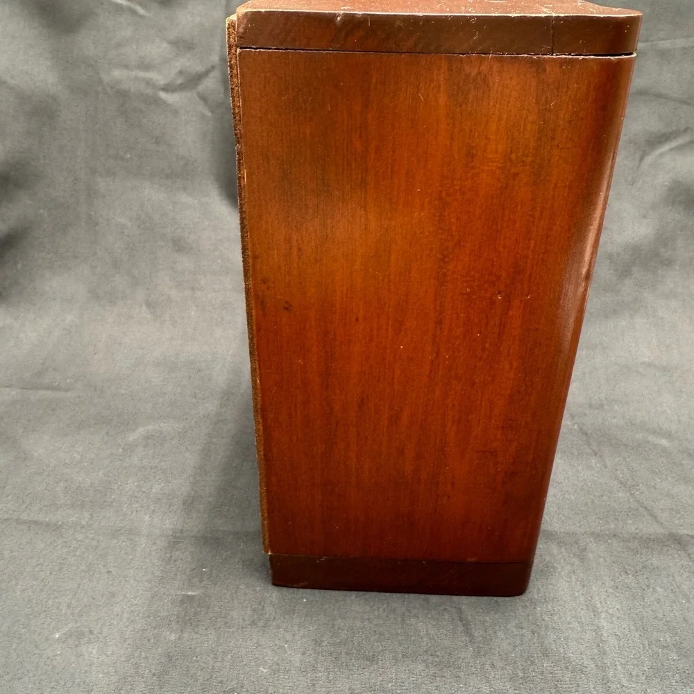 Vintage Wooden Jewelry Box Mini Dresser Chest Art Deco Trinket Cabinet